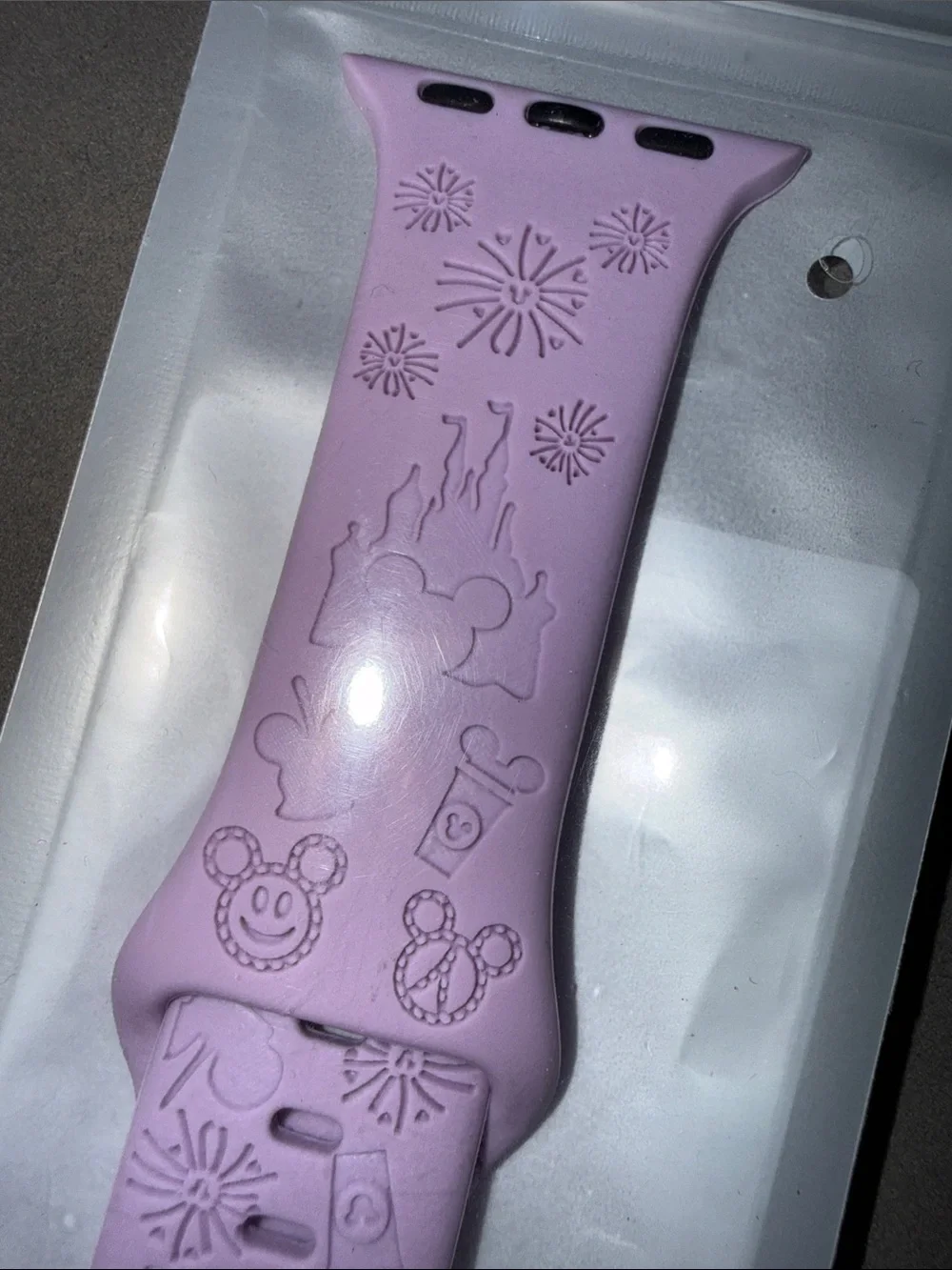 Disney Castle Lilac Floral Silicone Watch Band Compatible 38/40/41/42mm